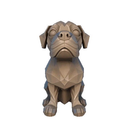 Tượng Chó Faceted (Low Poly) Trang Trí Hiện Đại - Image 1