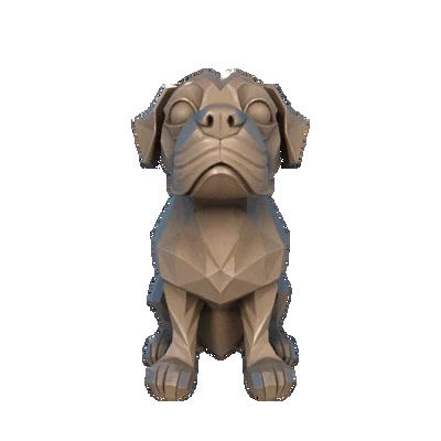 Tượng Chó Faceted (Low Poly) Trang Trí Hiện Đại