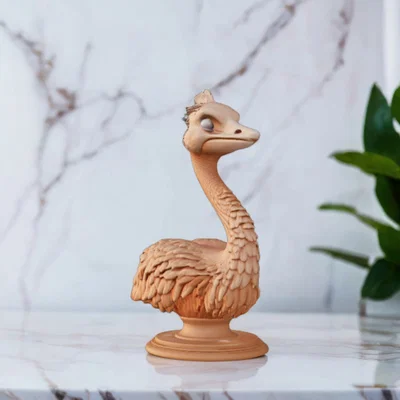 Mô hình tượng đà điểu 12cm in 3D trang trí độc đáo