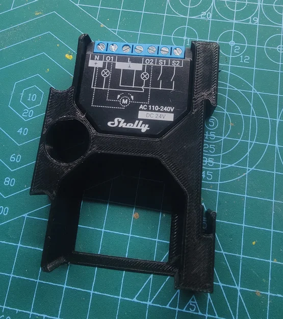 Đế gắn DIN rail cho Shelly 2PM - Giải pháp tủ điện gọn gàng - Image 1