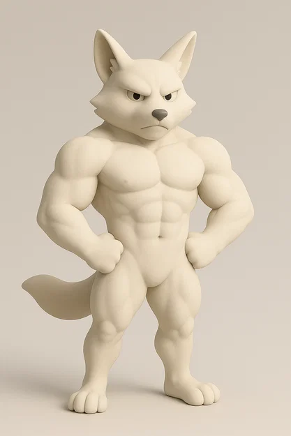Mô hình in 3D Sói Cơ Bắp (Muscular Wolf) ấn tượng và chi tiết - Image 1
