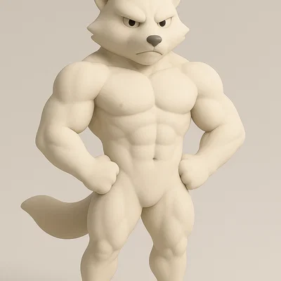Mô hình in 3D Sói Cơ Bắp (Muscular Wolf) ấn tượng và chi tiết