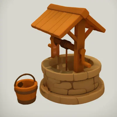 Mô hình 3D giếng nước cổ điển (Well) để bàn trang trí độc đáo