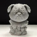 Grumpy Dog - Stone Bust (Tượng bán thân chó cau có bằng đá) - Thumbnail 1