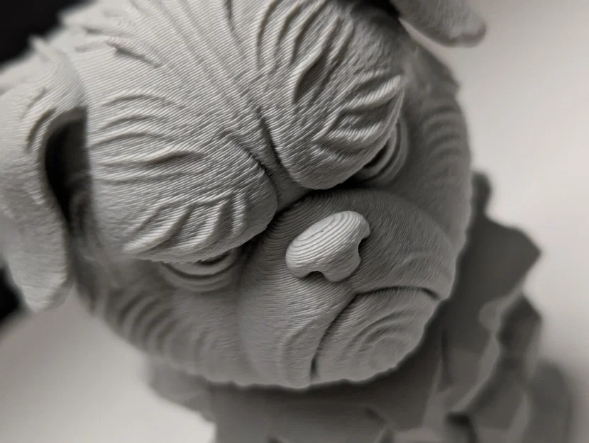 Grumpy Dog - Stone Bust (Tượng bán thân chó cau có bằng đá) - Image 2