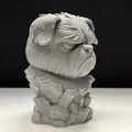 Grumpy Dog - Stone Bust (Tượng bán thân chó cau có bằng đá) - Thumbnail 3