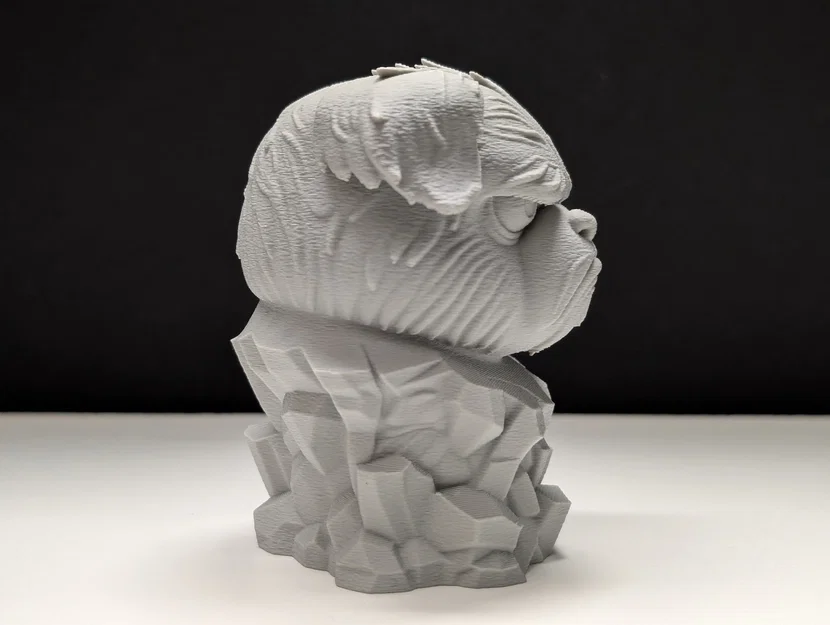 Grumpy Dog - Stone Bust (Tượng bán thân chó cau có bằng đá) - Image 4
