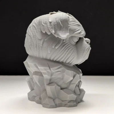 Grumpy Dog - Stone Bust (Tượng bán thân chó cau có bằng đá)