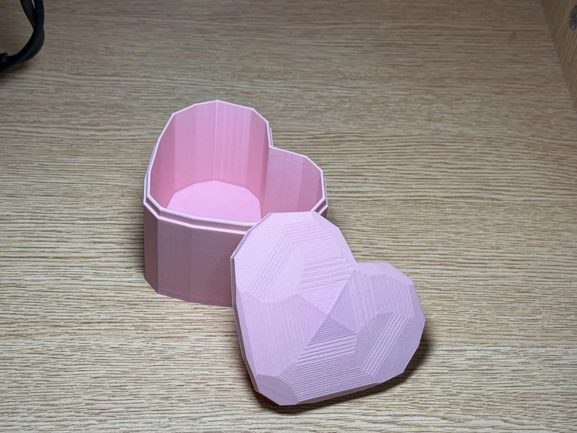 Hộp Đựng Trang Sức Hình Trái Tim Đa Giác - Mẫu In 3D Độc Đáo - Image 3