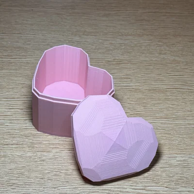 Hộp Đựng Trang Sức Hình Trái Tim Đa Giác - Mẫu In 3D Độc Đáo