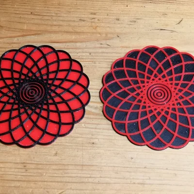 Miếng lót ly Spirograph (Spirograph coaster 4) thiết kế tinh xảo