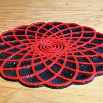 Miếng lót ly Spirograph (Spirograph coaster 4) thiết kế tinh xảo