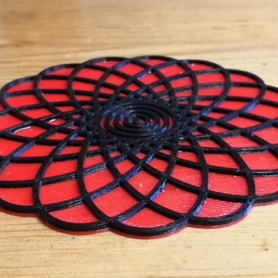 Miếng lót ly Spirograph (Spirograph coaster 4) thiết kế tinh xảo