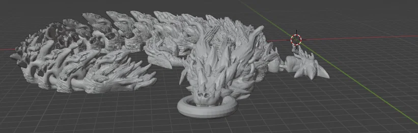 Mô hình rồng khớp nối linh hoạt tích hợp móc khóa (In 3D file STL) - Image 1