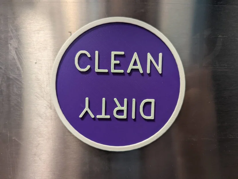 Bảng Nam Châm Máy Rửa Chén (Sạch/Dơ) - Magnetic Dishwasher Sign - Image 1