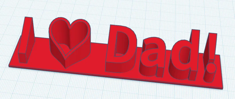 Mô hình in 3D chữ I Love Dad - Quà tặng ý nghĩa cho ngày của Cha - Image 1