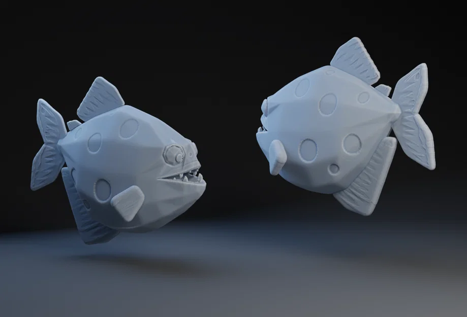 Mô hình cá Piranha hoạt hình dễ thương in 3D - Image 1