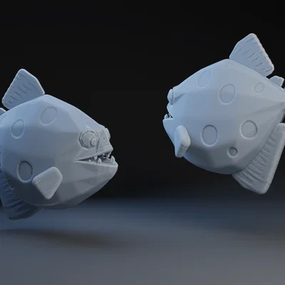 Mô hình cá Piranha hoạt hình dễ thương in 3D