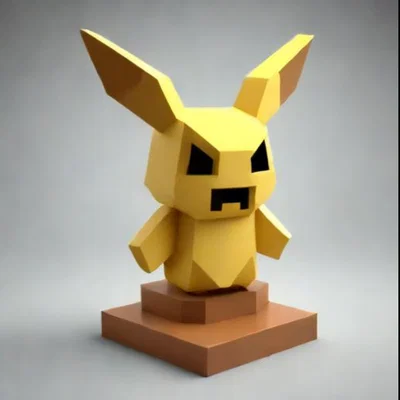 Mô hình in 3D Pokemon Mimikyu phong cách Lowpoly độc đáo