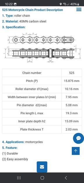 Thước đo độ mòn sên (Chain wear gauge) cho sên xe máy 525 - Image 5