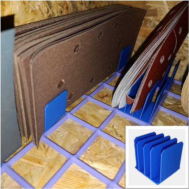 Khay giữ giấy nhám/giấy Gridfinity (Gridfinity Sandpaper / Paper Holder) - Image 1