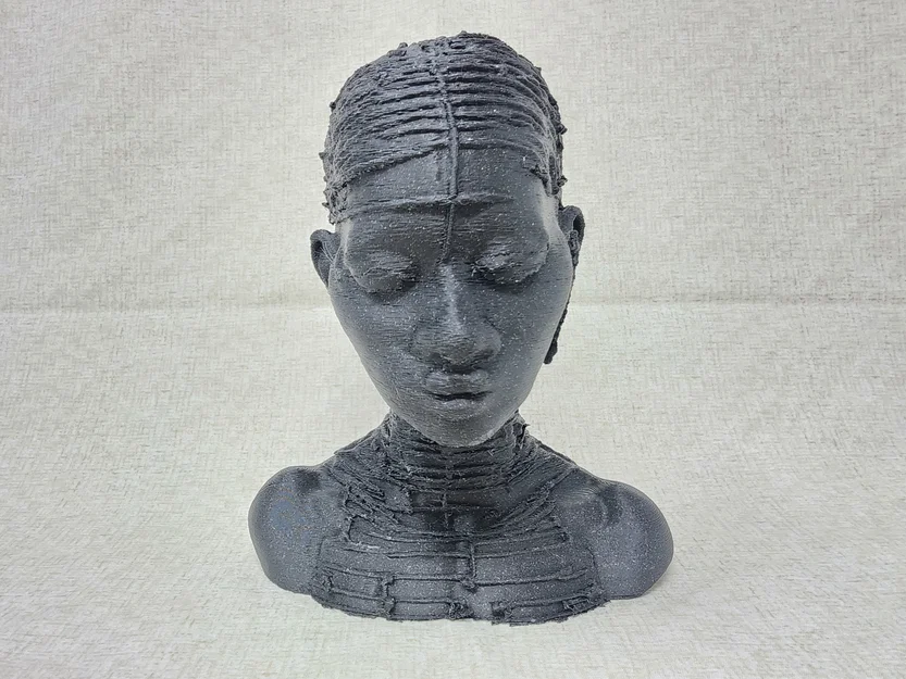 Tượng chân dung cô gái Nubian nghệ thuật in 3D - Image 1