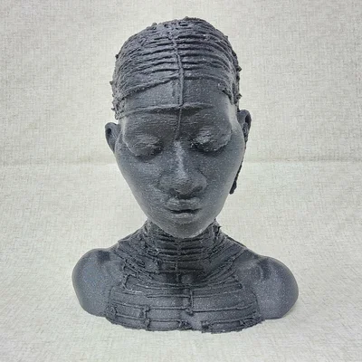 Tượng chân dung cô gái Nubian nghệ thuật in 3D