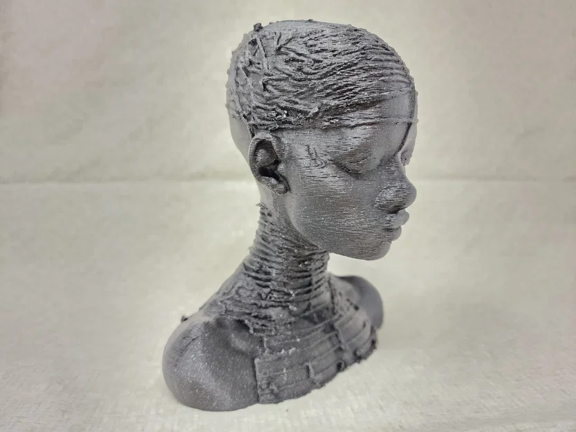 Tượng chân dung cô gái Nubian nghệ thuật in 3D - Image 2
