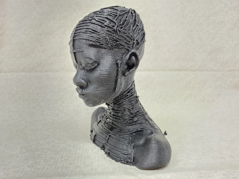 Tượng chân dung cô gái Nubian nghệ thuật in 3D - Image 3