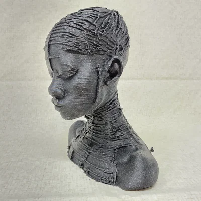 Tượng chân dung cô gái Nubian nghệ thuật in 3D