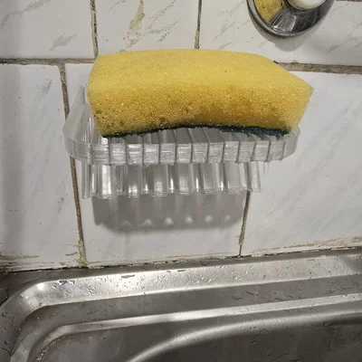 Kệ dán để miếng rửa chén thoát nước vào bồn rửa (Draining kitchen sticky sponge holder)