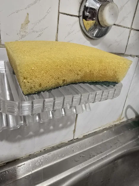 Kệ dán để miếng rửa chén thoát nước vào bồn rửa (Draining kitchen sticky sponge holder) - Image 4