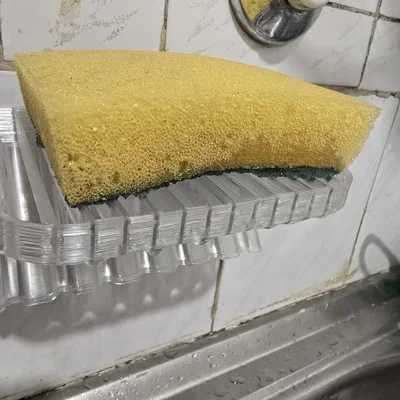 Kệ dán để miếng rửa chén thoát nước vào bồn rửa (Draining kitchen sticky sponge holder)