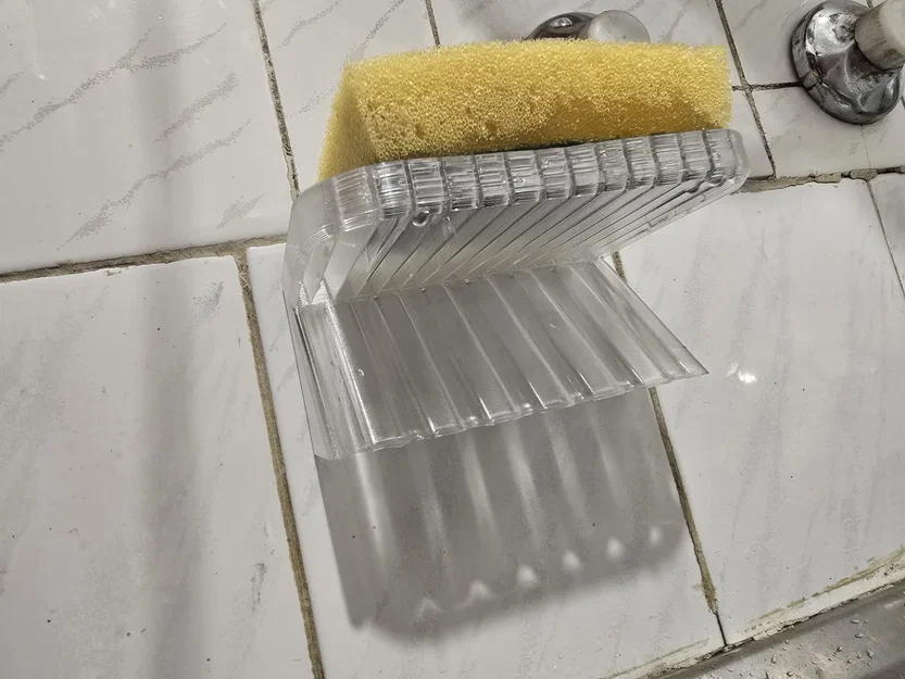 Kệ dán để miếng rửa chén thoát nước vào bồn rửa (Draining kitchen sticky sponge holder) - Image 5