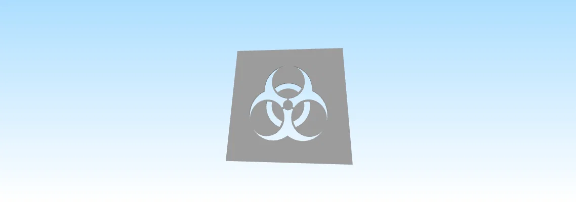 Mô hình biểu tượng cảnh báo nguy hiểm sinh học Biohazard in 3D - Image 1