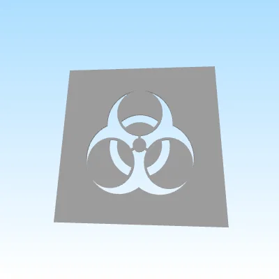 Mô hình biểu tượng cảnh báo nguy hiểm sinh học Biohazard in 3D
