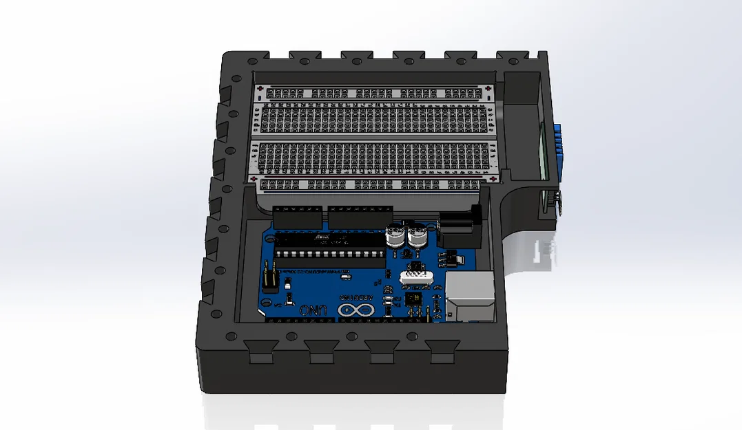 Vỏ hộp đựng Arduino UNO, màn hình LCD 16x2 và linh kiện điện tử - Image 2