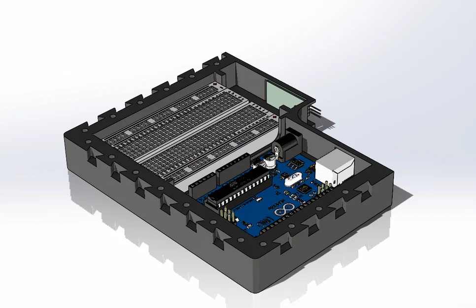 Vỏ hộp đựng Arduino UNO, màn hình LCD 16x2 và linh kiện điện tử - Image 3