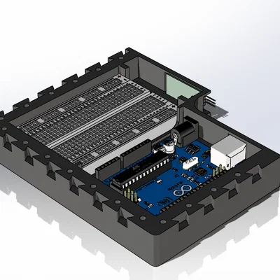 Vỏ hộp đựng Arduino UNO, màn hình LCD 16x2 và linh kiện điện tử