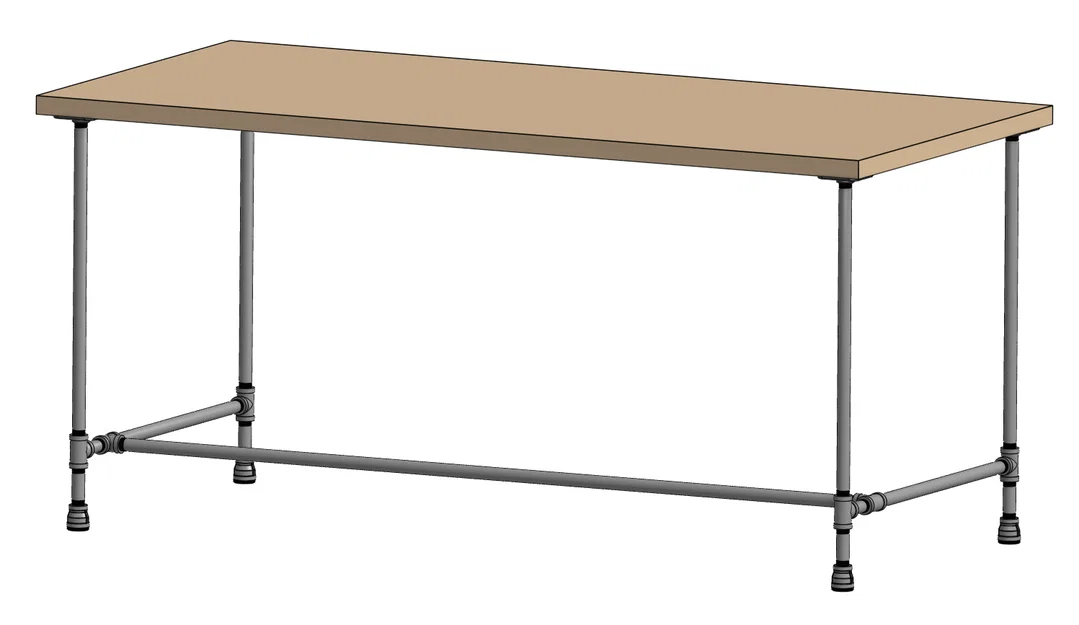 Chân đế cho bàn ống thép đen (Feet for Black Pipe desk) - Image 1