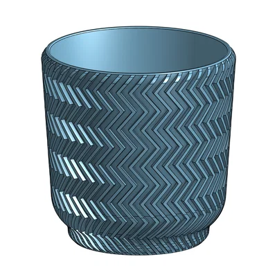Chậu Cây Zig-zag Rib Flower Pot In 3D Độc Đáo Dễ In