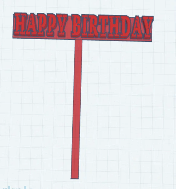 Cake topper (Happy Birthday) in 3D - Image 1