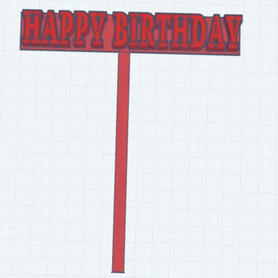Cake topper (Happy Birthday) in 3D
