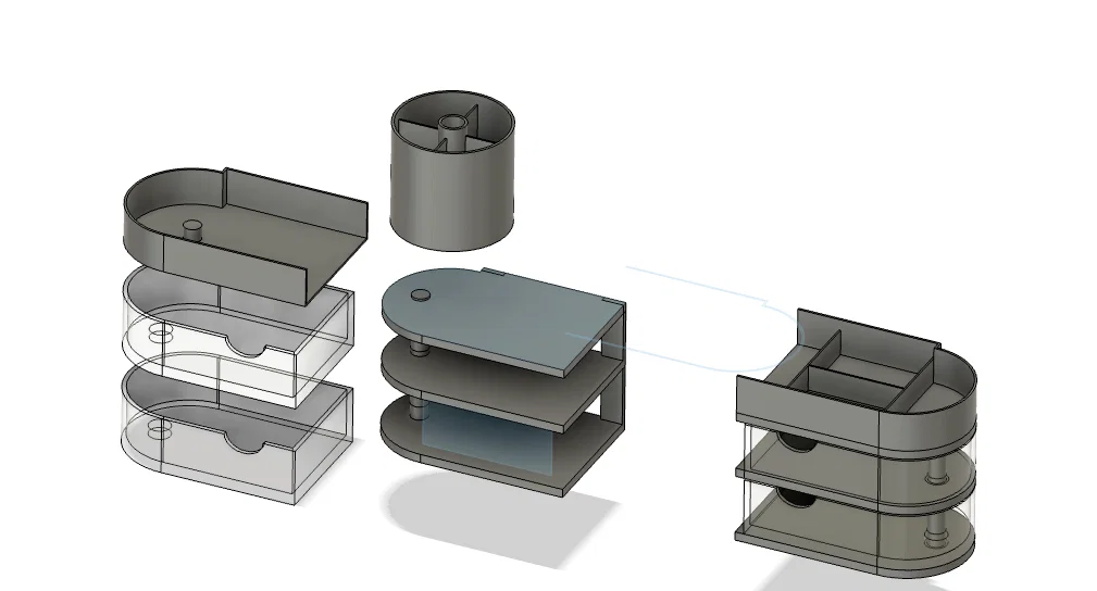 Bộ khay kệ mỹ phẩm đa năng ORGANIZZATORE GT426 - In 3D tiện ích - Image 5