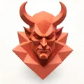 Tượng Quỷ Lowpoly (Lowpoly Devil) - Mô hình 3D trang trí độc đáo - Thumbnail 1