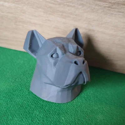 Mô hình đầu chó Bulldog phong cách Lowpoly 3D độc đáo