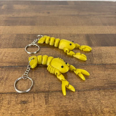Móc khóa tôm hùm đất cử động linh hoạt (Crawdaddy Keychain) 3D Printing
