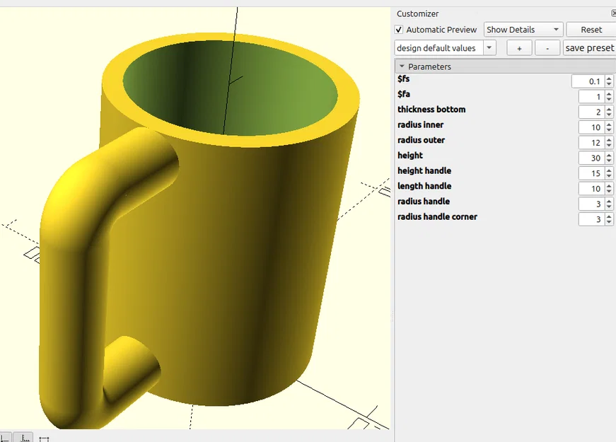 Cốc Uống Nước Thiết Kế Parametric Bằng OpenSCAD - Tự Tuỳ Chỉnh Dễ Dàng - Image 2