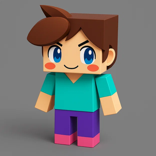 Mô hình nhân vật Minecraft men phong cách chibi đáng yêu để in 3D - Image 1
