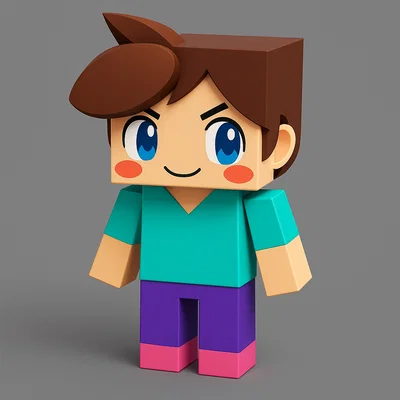Mô hình nhân vật Minecraft men phong cách chibi đáng yêu để in 3D